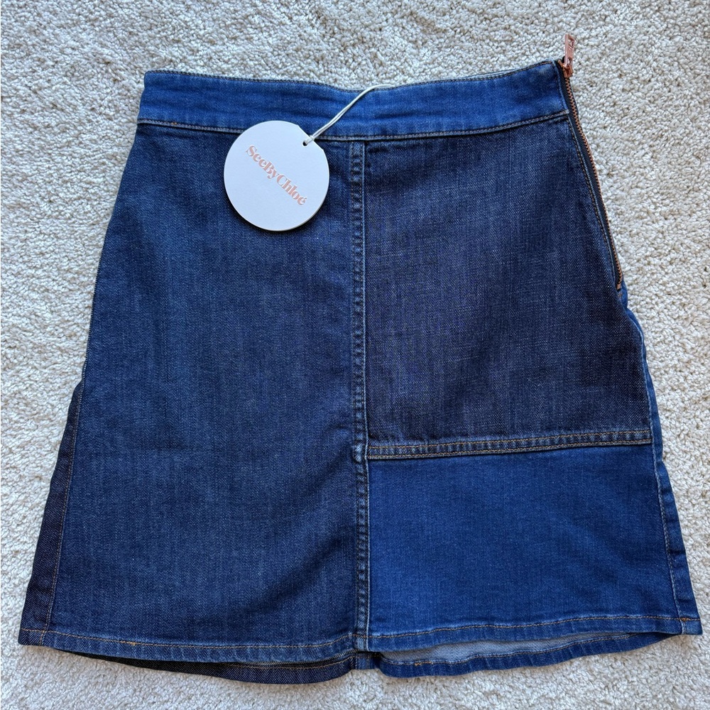 See By Chloe Dark Blue Denim Mini Skirt